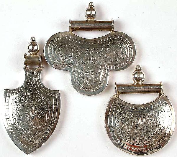 Lot of Three Engraved Pendants