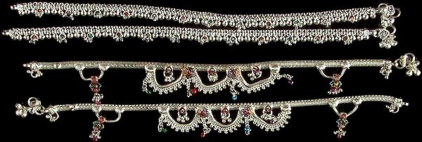 Lot of Two Meenakari Anklets