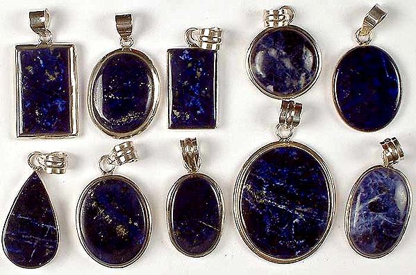 Lot Ten Lapis Lazuli Pendants