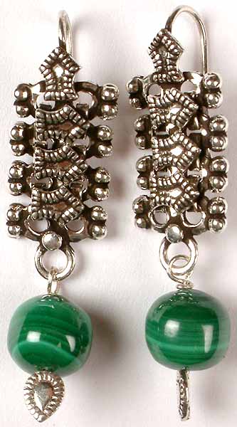 Malachite Ball Earrings from Ratangarhi