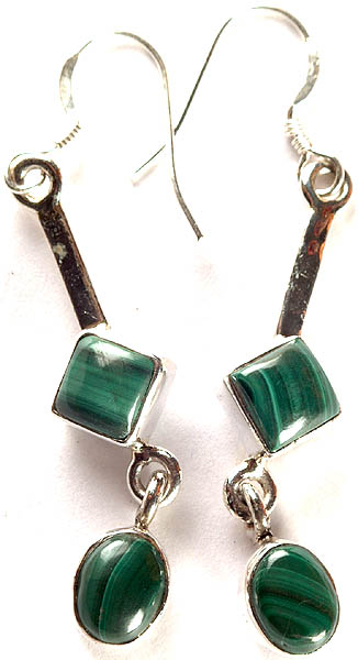 Malachite Cabochon Earrings