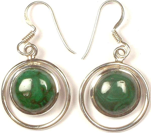 Malachite Hoop Earrings