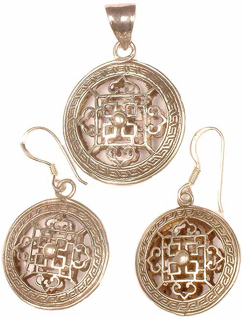 Mandala Pendant & Earrings Set