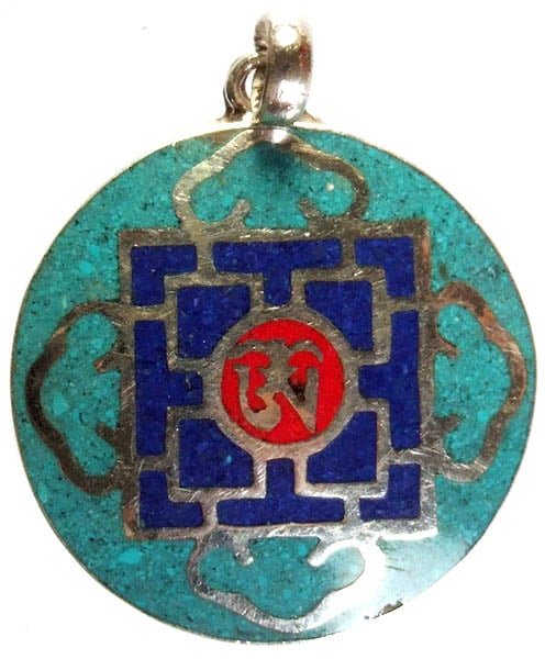 Mandala Pendant with Central Om (AUM)