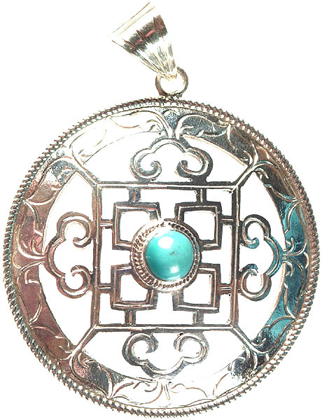 Mandala Pendant with Central Turquoise
