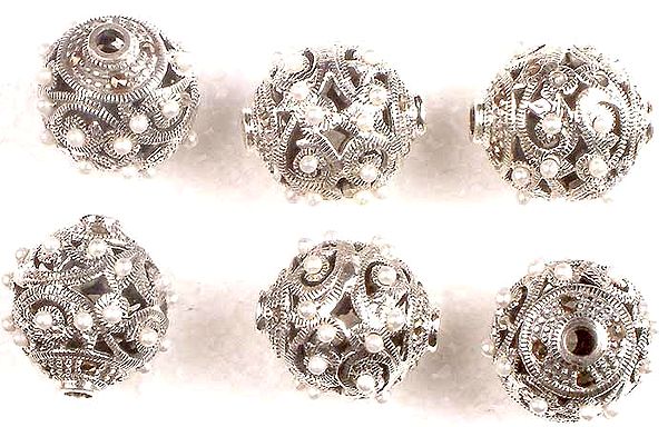 Marcasite Beads with Pearl