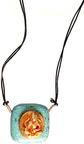 Medicine Buddha Gold Plated Necklace with Turquoise