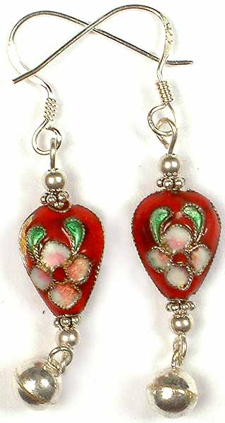 Meenakari Earrings with Dangling Ball