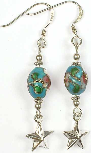 Meenakari Earrings with Dangling Star