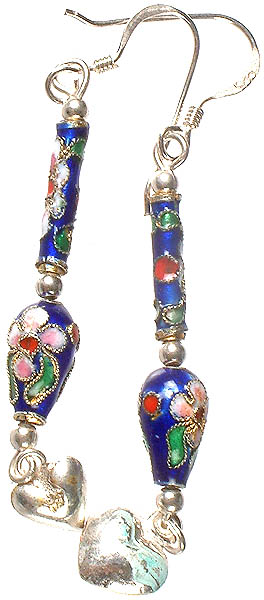 Meenakari Earrings with Dangling Valentine