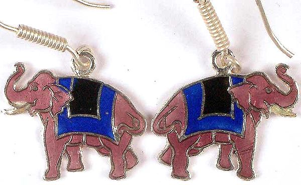 Meenakari Elephant Earrings