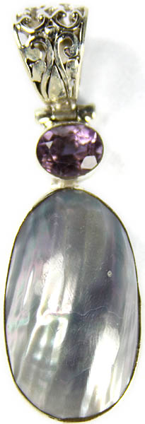 MOP (Shell) Pendant with Faceted Amethyst