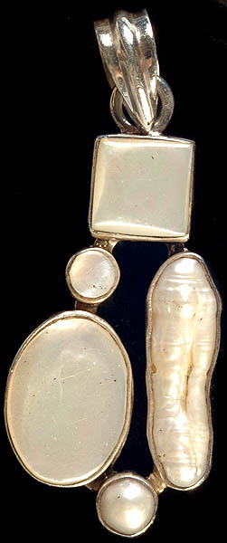 MOP (Shell) Pendant with Rugged Pearl