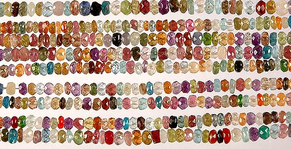 Multi Color Gemstone Israel Cut Rondells