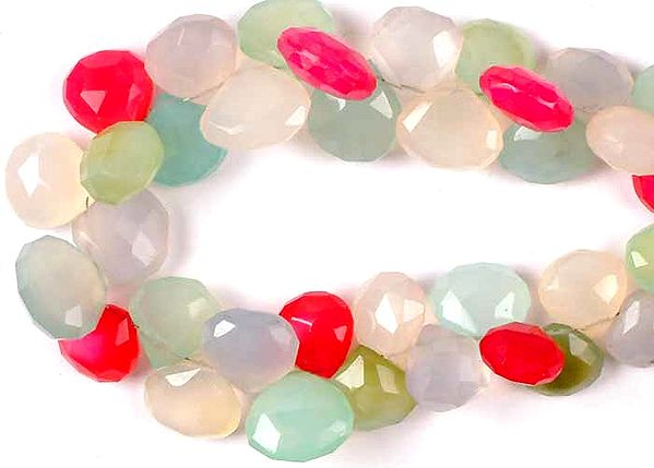 Multicolor Chalcedony Faceted Briolette
