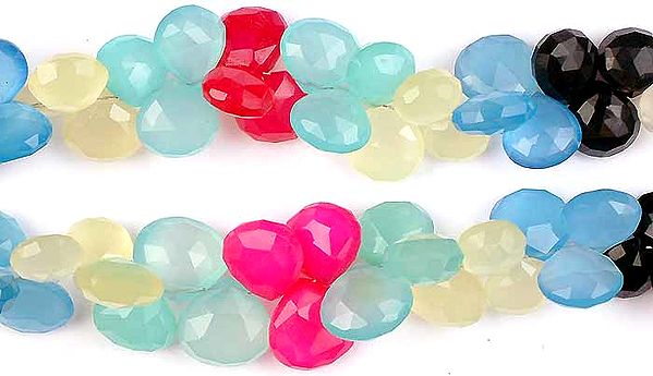 Multicolor Chalcedony Faceted Briolette