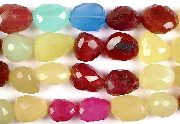 Multicolor Chalcedony Faceted Tumbles