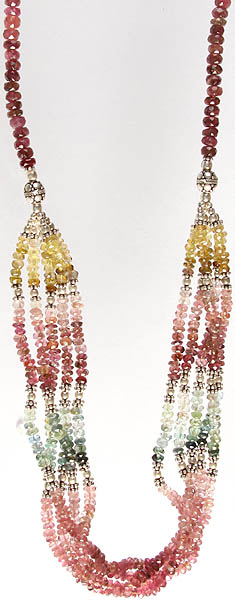 Multi-color Faceted Tourmaline Bunch Necklace