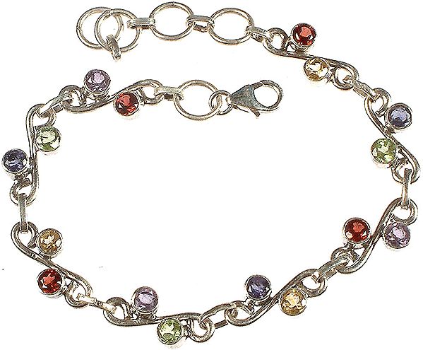 Multicolor Gemstone Faceted Bracelet