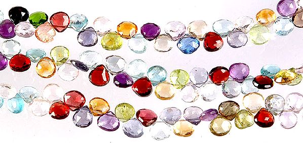 Multi-color Gemstone Faceted Briolette