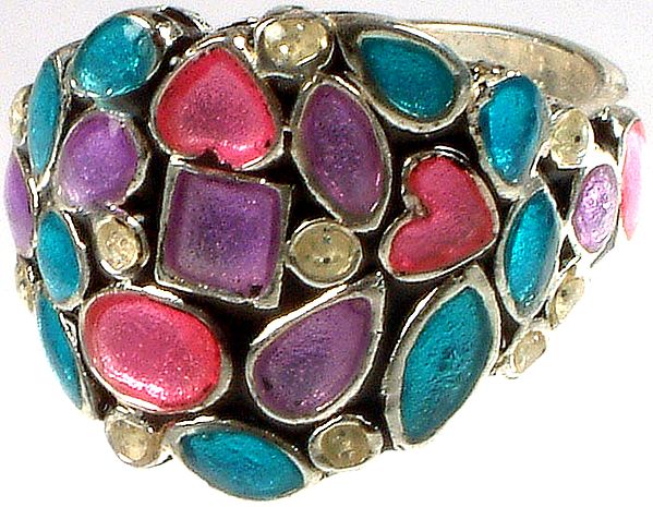 Multi-Color Meenakari Valentine Ring