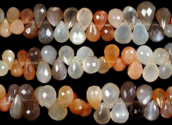 Multicolor Moonstone Faceted Drops