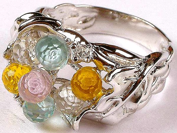 Multi-Colored Cubic Zirconia Ring