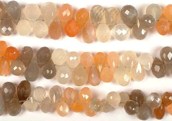 Multi-colored Moonstone Faceted Drops