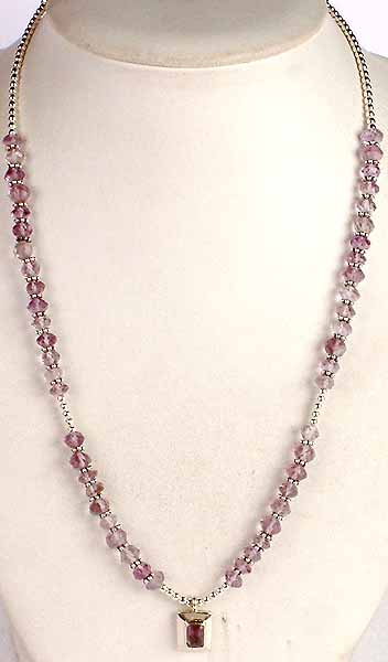 Necklace of Faceted Amethyst Rondells