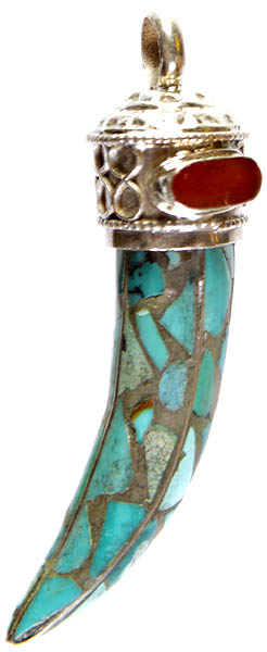 Nepalese Inlay Claw Pendant