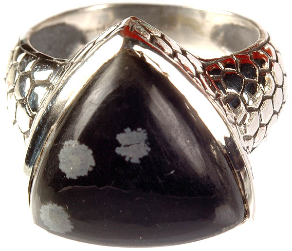 Obsidian Snowflake Ring