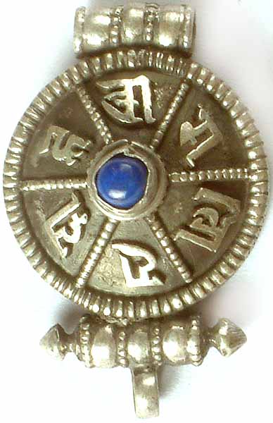 Om Mani Padme Hum (Gau Box Pendant from Tibet with Lapis Lazuli)