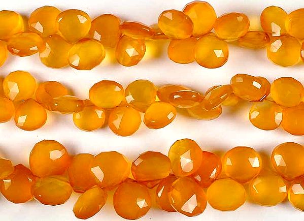 Orange Chalcedony Faceted Briolette
