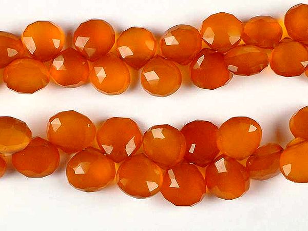 Orange Chalcedony Faceted Briolette