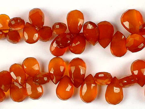 Orange Chalcedony Faceted Briolette