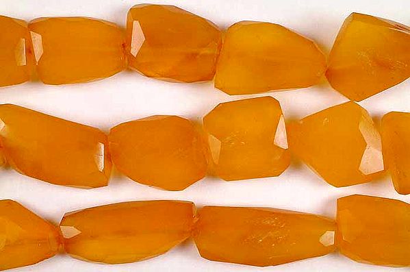 Orange Chalcedony Faceted Flat Tumbles