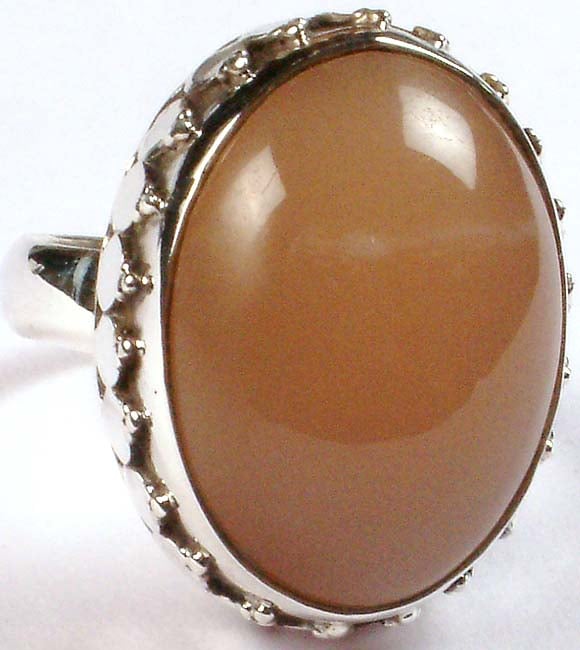 Orange Moonstone Ring