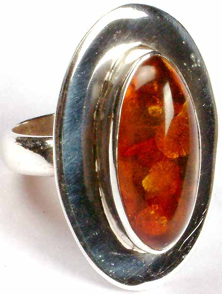Oval Amber Ring