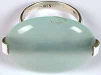 Oval Blue Chalcedony Ring