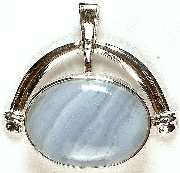 Oval Blue Lace Agate Pendant