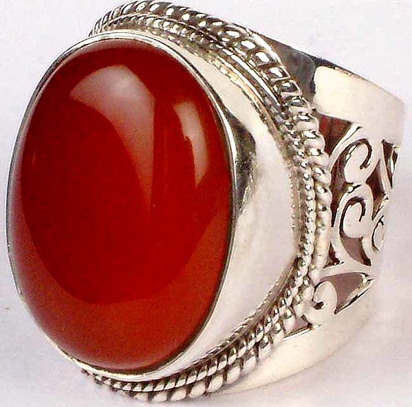 Oval Carnelian Ring | Exotic India Art