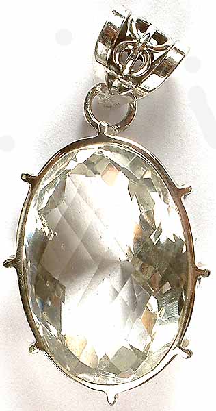 Oval Faceted Crystal Pendant