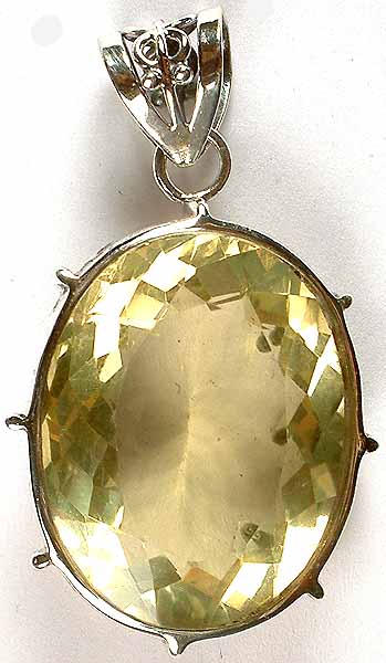 Oval Faceted Lemon Topaz Pendant