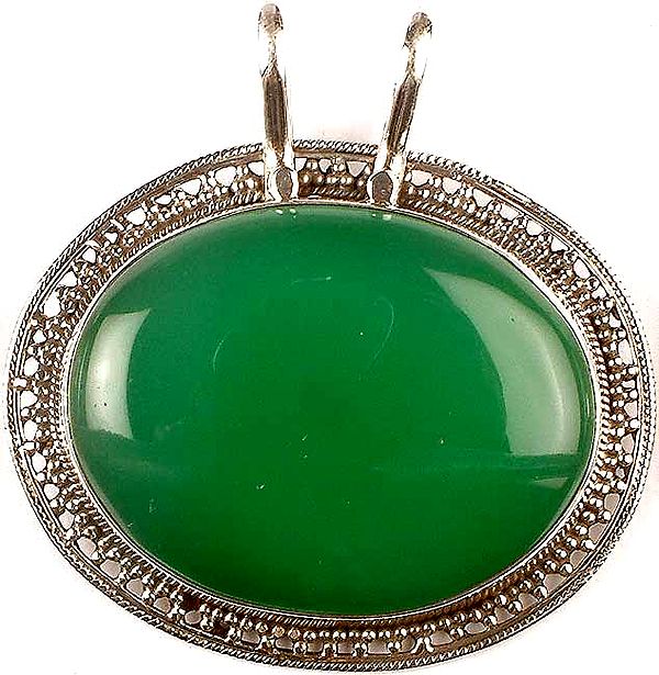 Oval Green Onyx Pendant