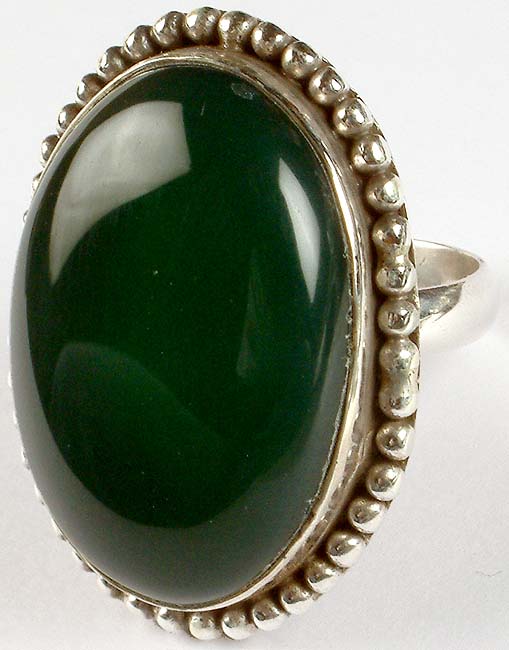 Oval Green Onyx Ring