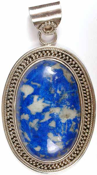 Oval Lapis Lazuli Pendant with Granulation