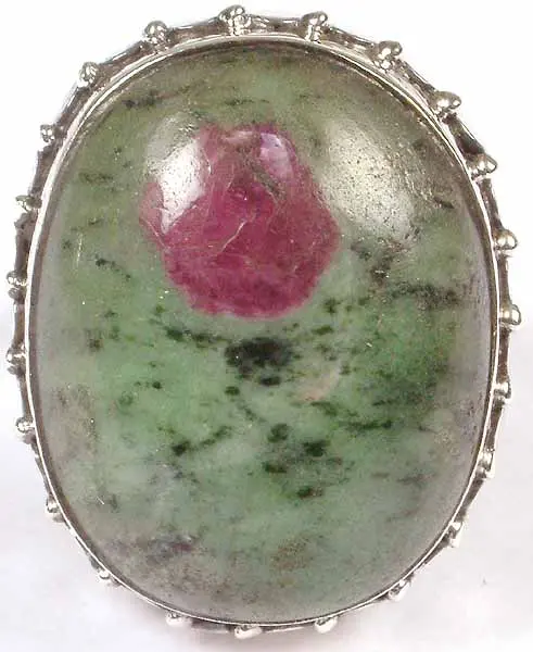 Oval Ruby Zoisite Ring