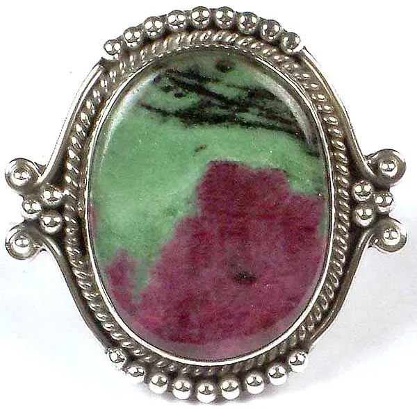 Oval Ruby Zoisite Ring
