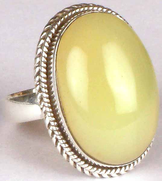 Oval Yellow Chalcedony Ring