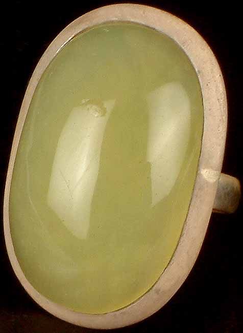 Oval Yellow Chalcedony Ring